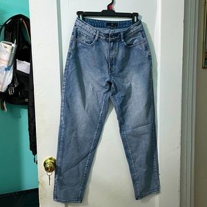 MISSGUIDED petite blue riot highwaisted mom jeans